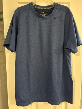 Nike Dri-FIT Short Sleeve Athletic Tee in Heather Blue
